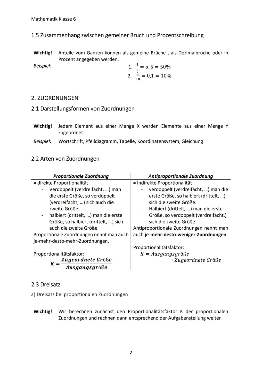 Mathematik Klasse 6
1. ARBEITEN MIT GEBROCHENEN ZAHLEN
1.1 Der Zahlenbereich der gebrochenen Zahlen
Wichtig! Zahlen, die durch gemeine Brüch