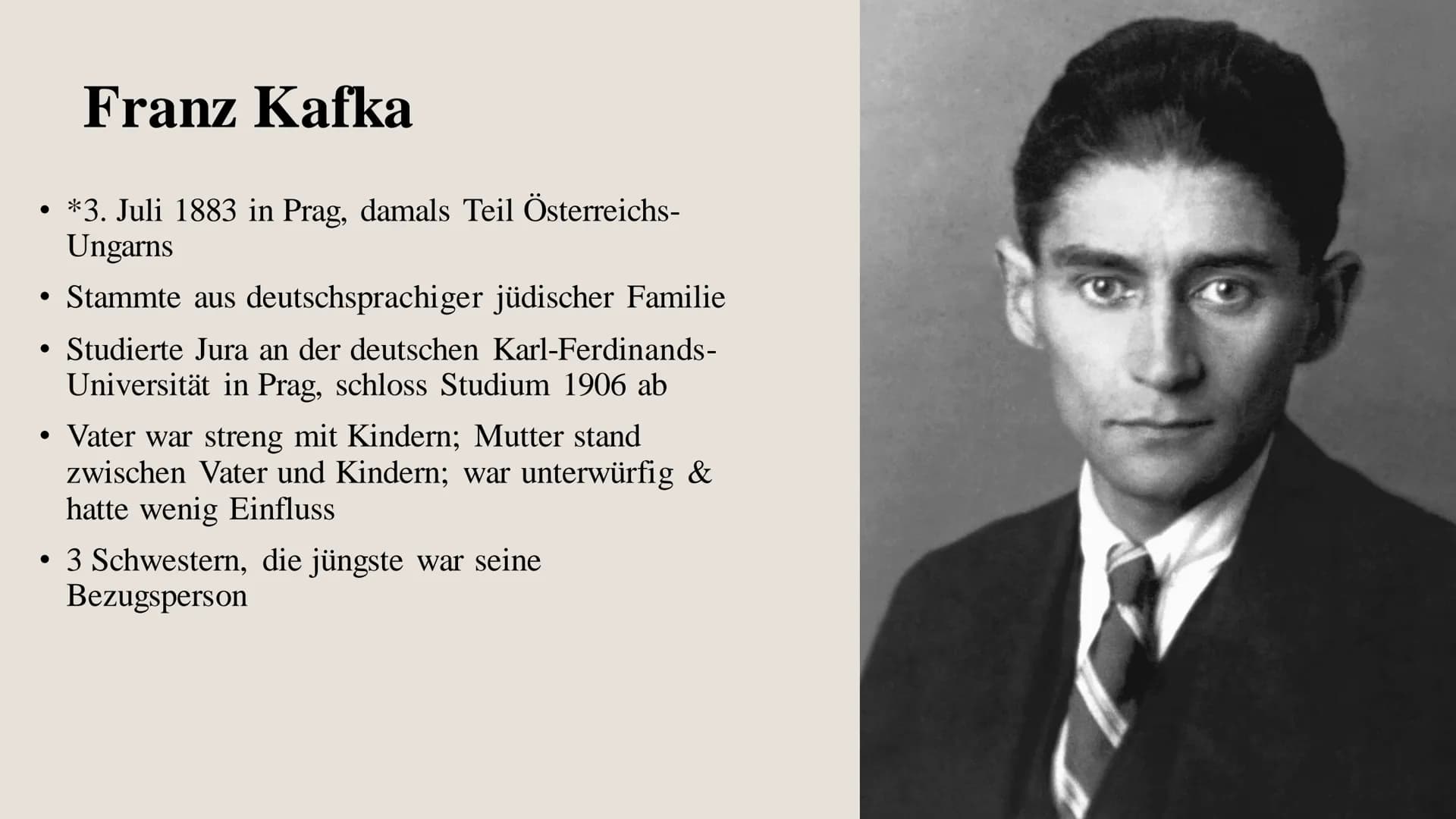 Die Verwand
DIE
VERWANDLUNG
Die Verwandlung
Franz Kafka Inhaltsverzeichnis
Der Autor Franz
Grundlegende
Informationen
Kafka (Biographie,
Bez