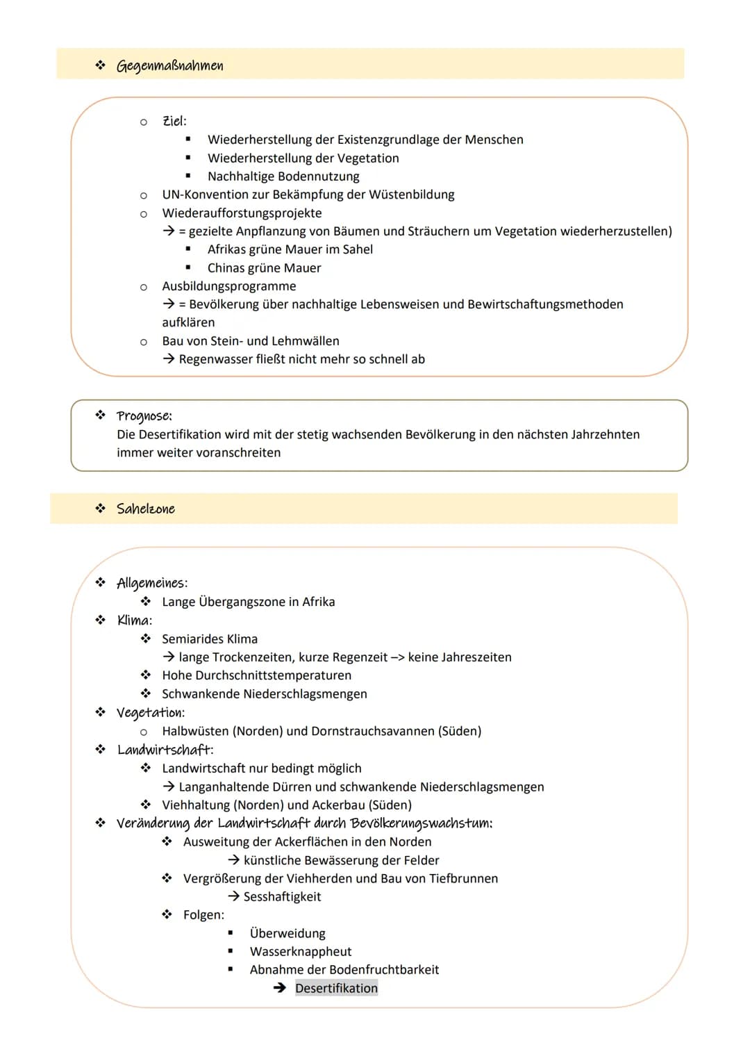 O
O
Desertifikation D
Definition:
O
= Sahel-Syndrom - Ausbreitung der Wüste durch anthropogene Eingriffe
→ anthropogen = vom Menschen verurs