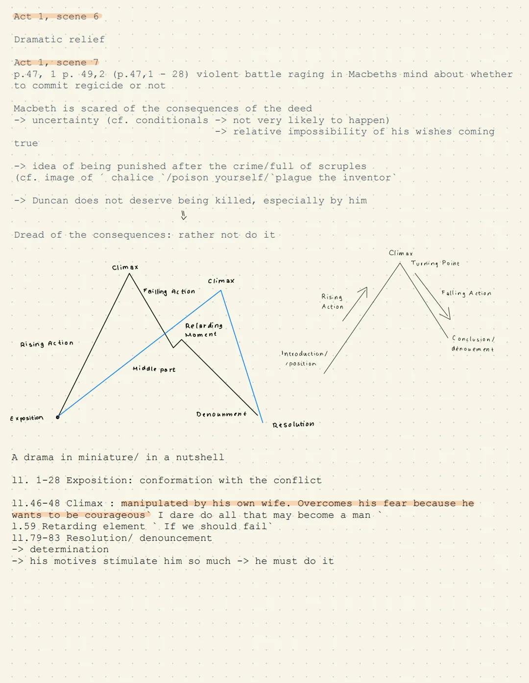 Act I, Scene 1
Overall atmosphere: dark/mysterious -> danger, horror
How is that achieved?
-> Nature itself contributes to their atmosphere: