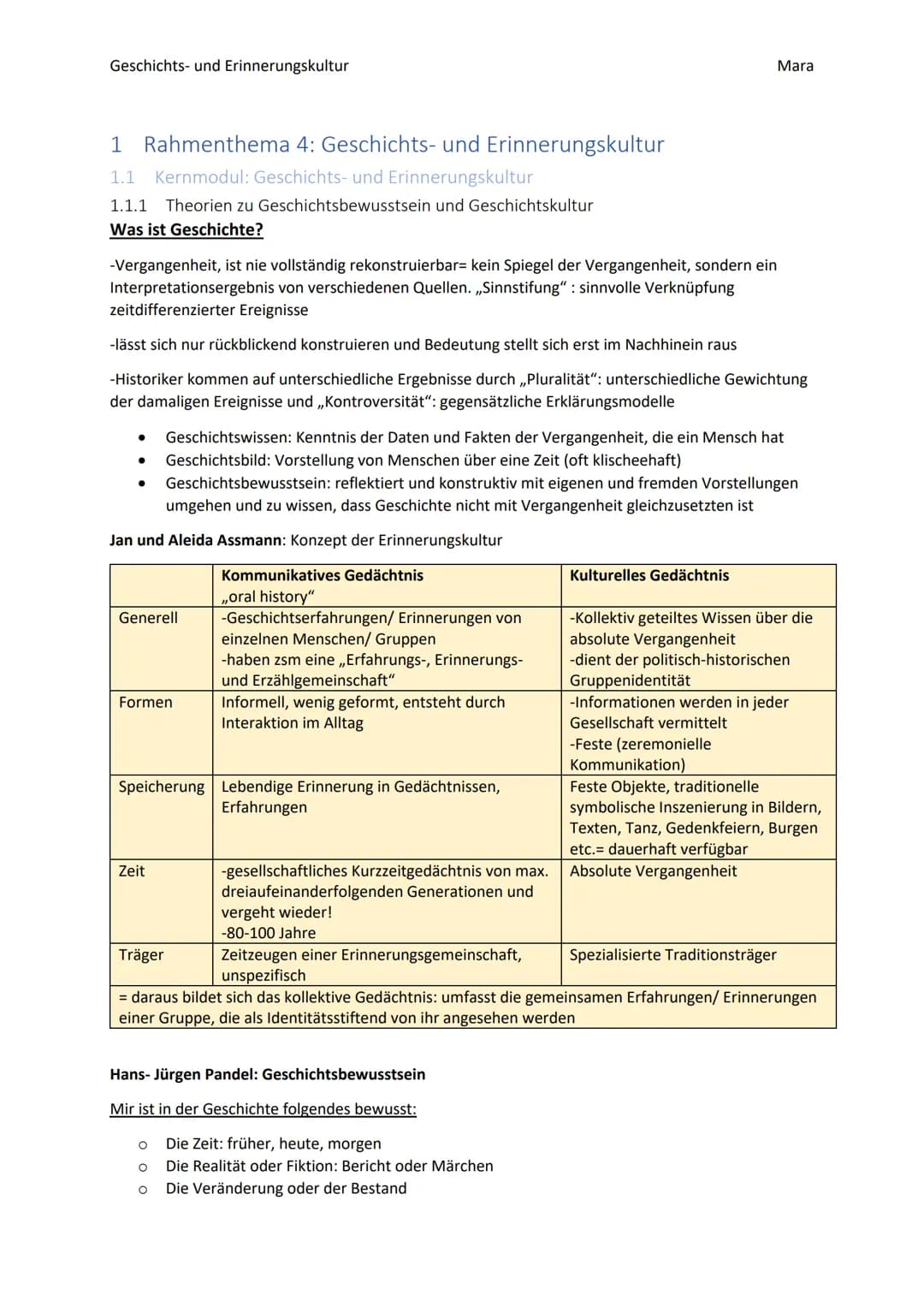 Geschichts- und Erinnerungskultur
1 Rahmenthema 4: Geschichts- und Erinnerungskultur
1.1 Kernmodul: Geschichts- und Erinnerungskultur
1.1.1 