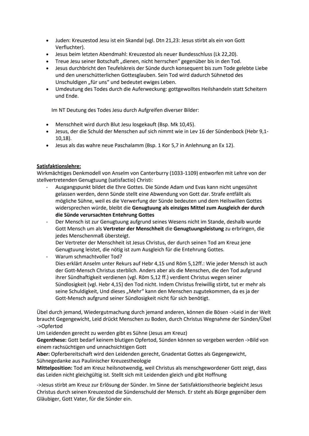 ABI-ZUSAMMENFASSUNG
I. Christologie
Historischer Jesus vs. Christus des Glaubens
->kontroverse Person (konfliktreiches Auftreten, Auferstehu