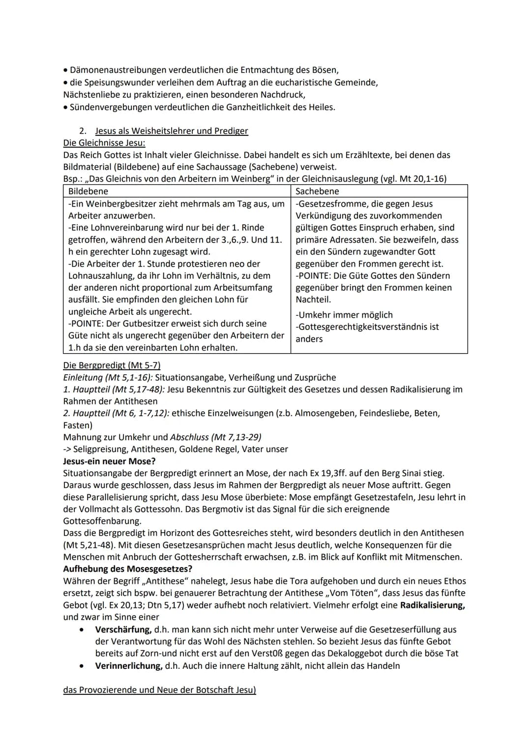ABI-ZUSAMMENFASSUNG
I. Christologie
Historischer Jesus vs. Christus des Glaubens
->kontroverse Person (konfliktreiches Auftreten, Auferstehu