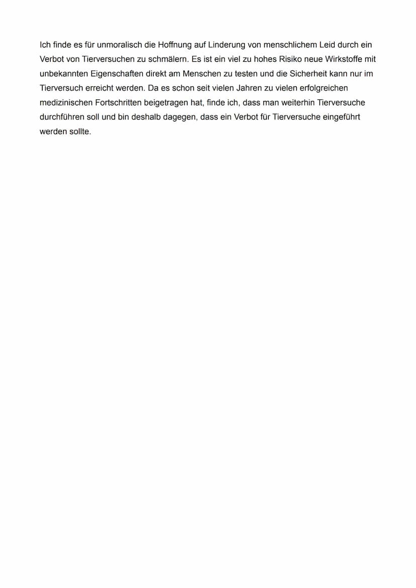 Dafür, dass Tierversuche verboten werden sollten
Falsche Sicherheit vortäuschen: Auch wenn viele neue Medikamente im
Tierversuch zunächst er
