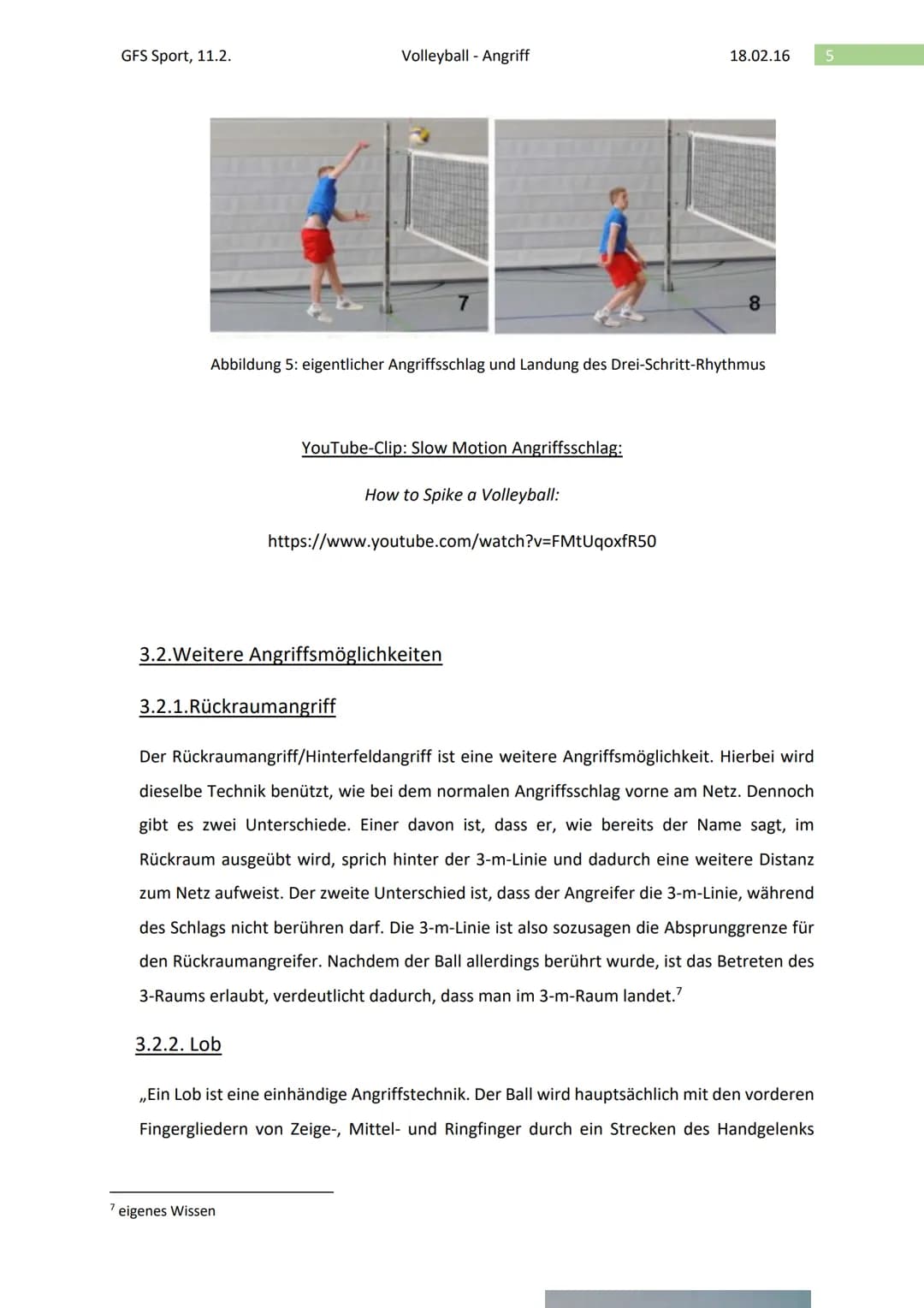 GFS Sport, 11.2.
Volleyball - Angriff
1. Einleitung
Für viele Jungs ist Fußball, Handball oder Basketball die favorisierte Sportart, für Mäd