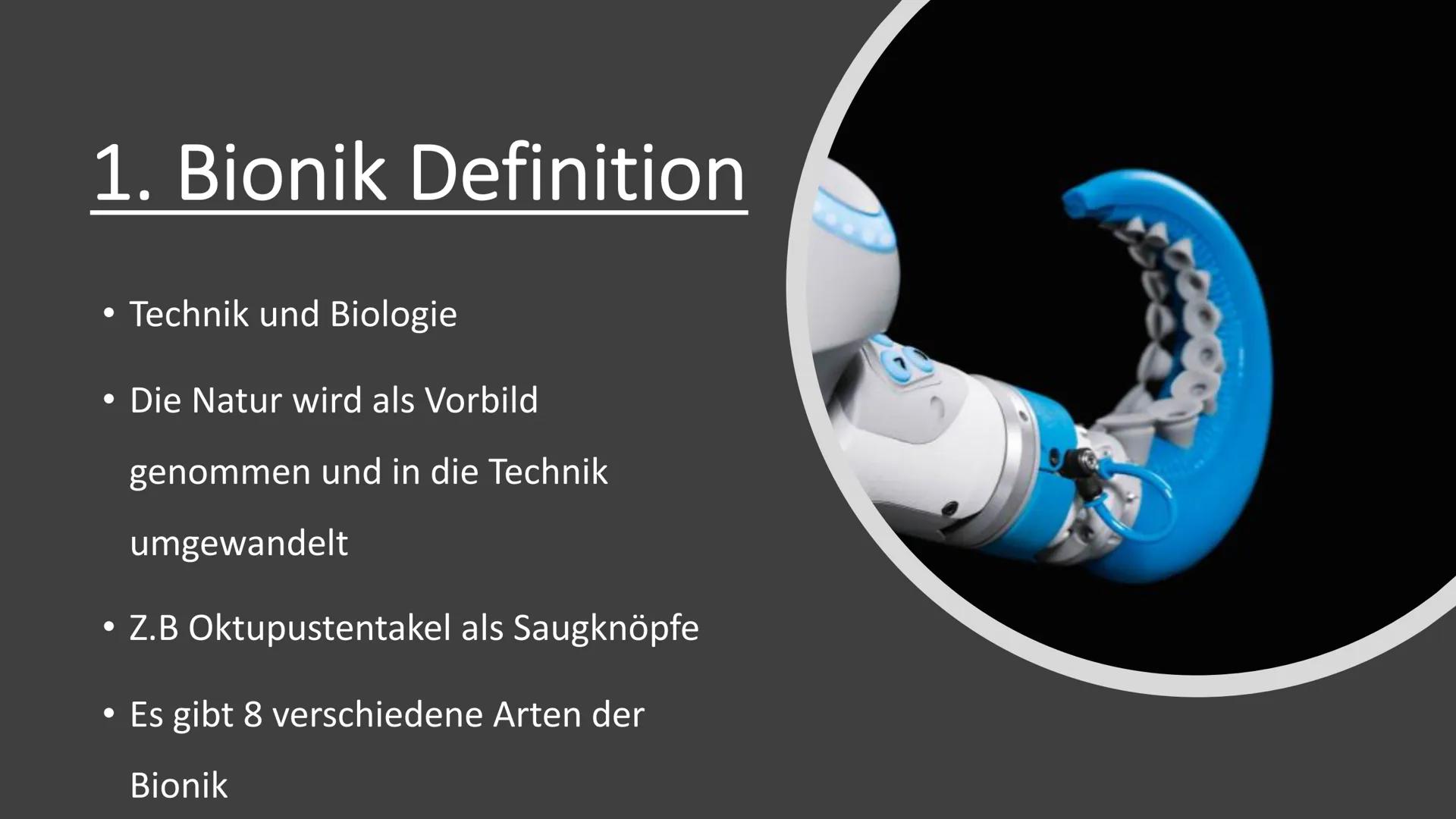 Bionik und
Brückenbau
Von: Dokumentationsmappe
Bionik und
Brückenbau
Datum:
Von:
1 1. Bionik Definition
2. Konstruktionsbionik
2.1 Bionic Ca