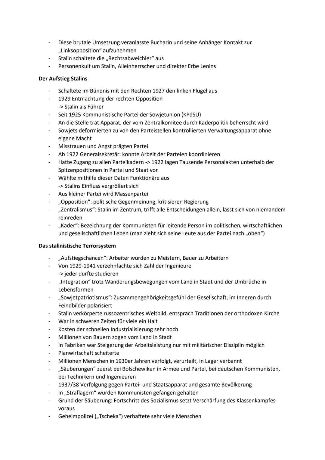 Der Stalinismus
1922 Gründung der Sowjetunion
1824 Tod von Lenin-> Stalin Nachfolger
1917 Oktoberrevolution
Vor 1. Weltkrieg Hungersnot -> U