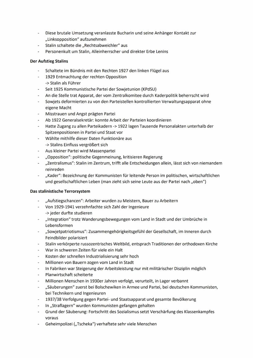 Der Stalinismus
1922 Gründung der Sowjetunion
1824 Tod von Lenin-> Stalin Nachfolger
1917 Oktoberrevolution
Vor 1. Weltkrieg Hungersnot -> U