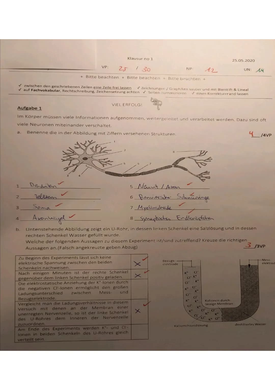 a.
1
2
✓ zwischen den geschriebenen Zeilen eine Zeile frei lassen
✓auf Fachvokabular, Rechtschreibung, Zeichensetzung achten Seiten nummerie