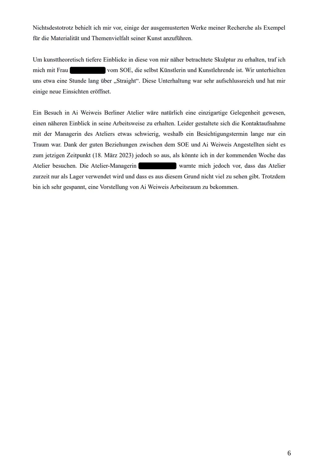 20. März 2023
Ai Weiwei -
politischer Künstler oder ,,Politiker" mit
künstlerischen Mitteln?
Schriftliche Ausarbeitung der 5. Prüfungskompon