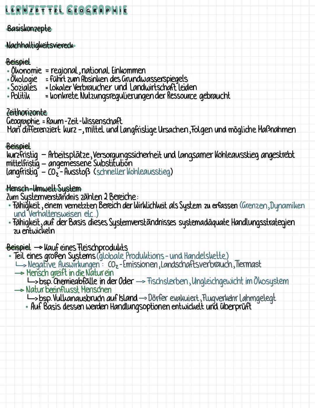 LERNZETTEL GEOGRAPHIE
Basiskonzepte
Was sind Basiskonzepte ?
→grundlegende, nachvollziehbare Leitideen des fachlichen Denkens
→Stellen als s