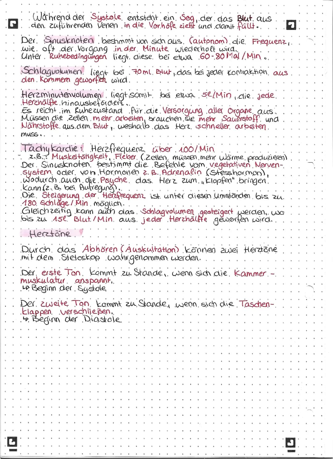 Während der Systole entsteht ein Sog, der das Blut aus
den zuführenden Venen in die Vorhöfe zieht und damit füllt..
Der Sinusknoten bestimmt