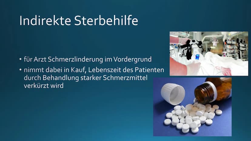 Einstieg
https://youtu.be/d8UG8jocZWQ +
Sterbehilfe oto
Unterschiedlichen
Positionen der
Sterbehilfe
Gesetzlichen
Bestimmungen
Beihilfe zum
