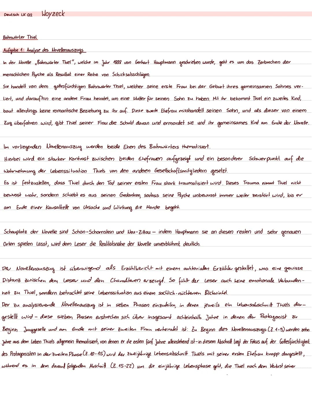 Bahnwärter Thiel vs. Woyzeck: Zusammenfassung, Klausur und wichtige Textstellen