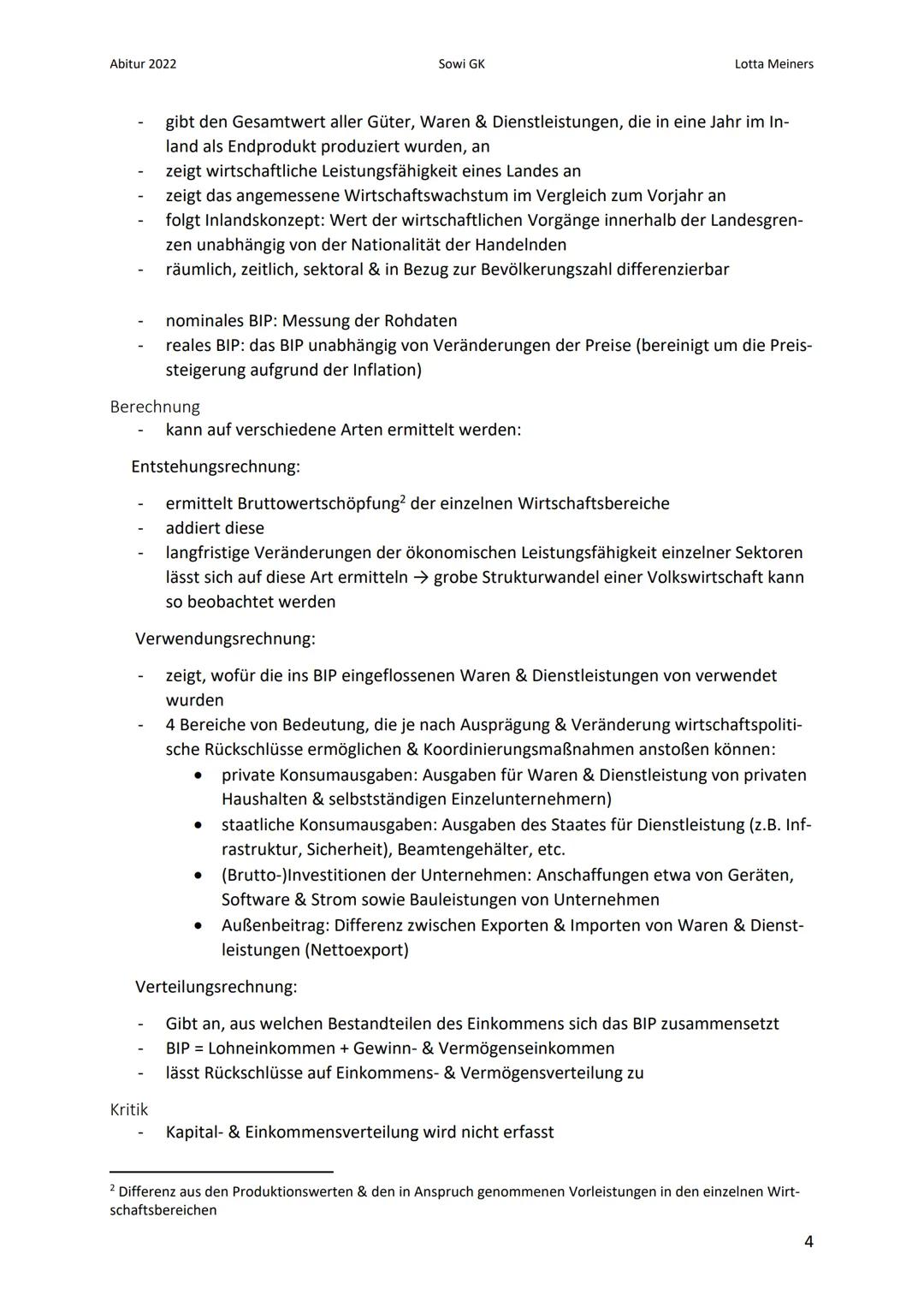 Abitur 2022
2.Wirtschaftswachstum
2.1. Quantitatives Wachstum
,,Zahlen bezogenes" Wirtschaftswachstum
ausschließlich ökonomische Ziele
begre