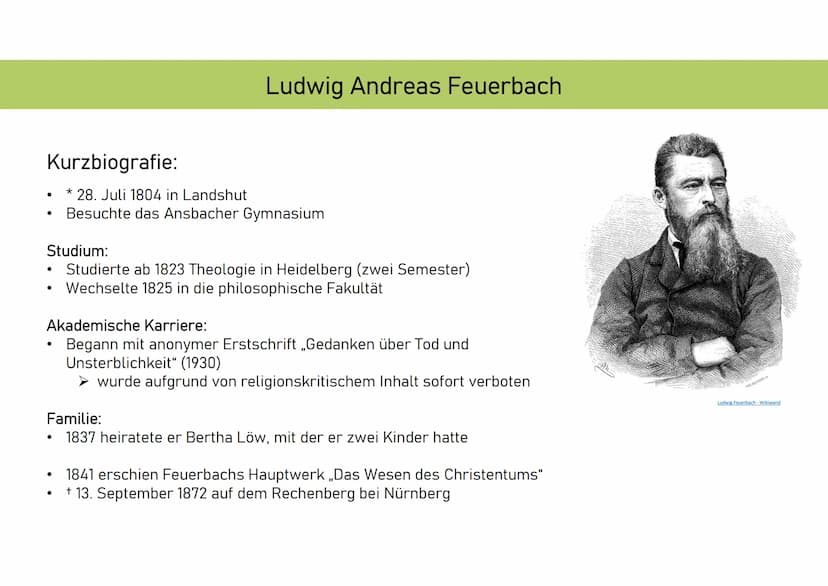 „Und Gott schuf den Menschen
nach seinem Bilde" (1.Mose 1,27) Kurzbiografie:
* 28. Juli 1804 in Landshut
Besuchte das Ansbacher Gymnasium
●
