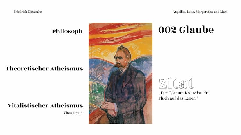 کی Friedrich Nietzsche
Angelika, Lena, Margaretha und Maxi
Friedrich
Wilhelm
Nietzsche Friedrich Nietzsche
Theorie
Bewertung
Gegenkritik
Kur