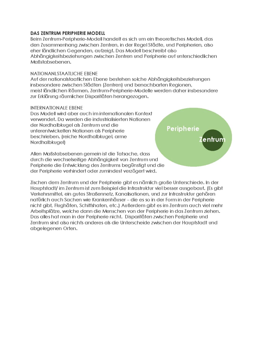 Zentrum-Peripherie-Modell einfach erklärt - Geographie, Dependenztheorie und Tourismus