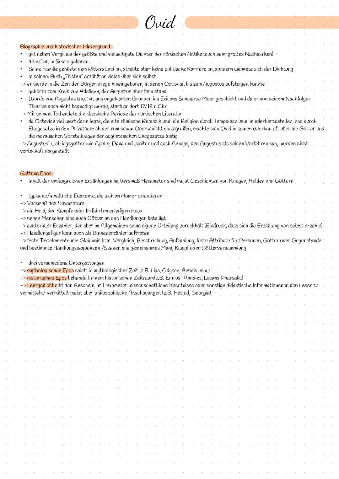 Ovids Metamorphosen für Abitur