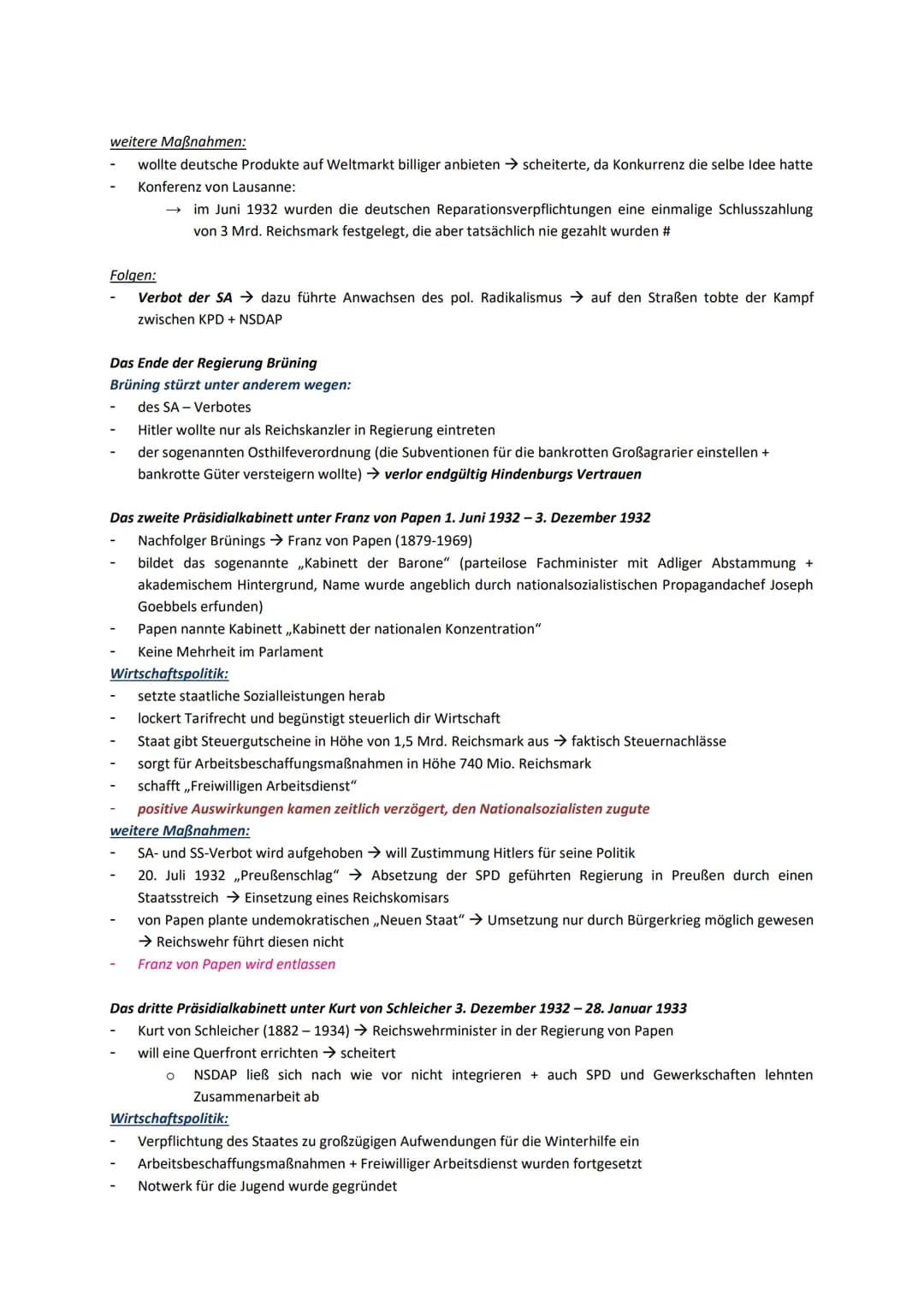 Definition
-
Merkmale
neue Gesetze nach Artikel 48 per Notverordnung vom RP erlassen → nicht von Parlament beschlossen
wollte Reichstag eine