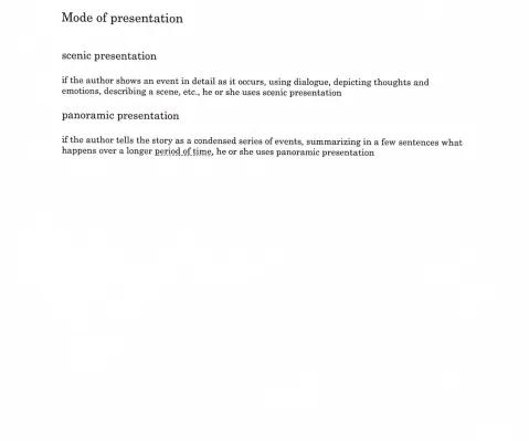 Know modes of presentation- fictional texts  thumbnail