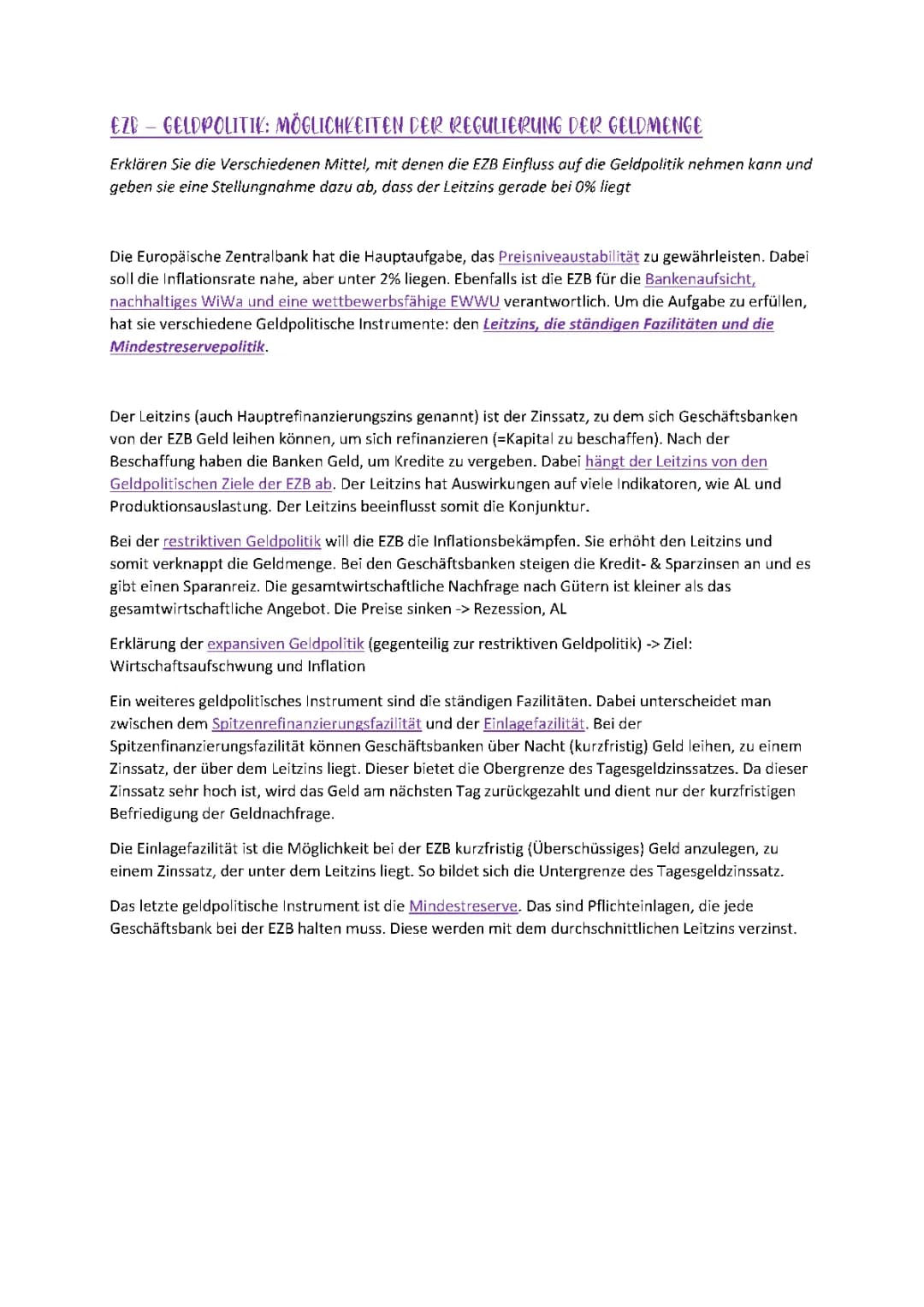 Geldpolitik der EZB einfach erklärt – was du wissen musst!