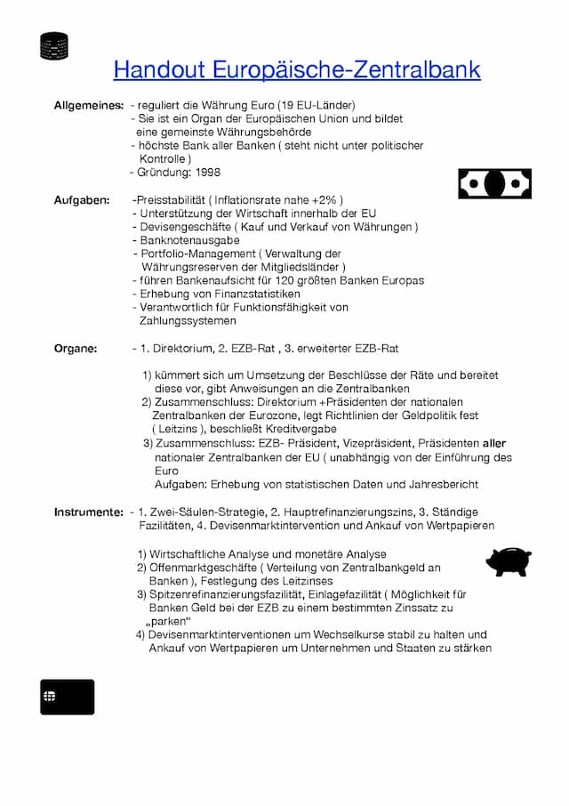 Know Handout EZB Europäische Zentral Bank thumbnail