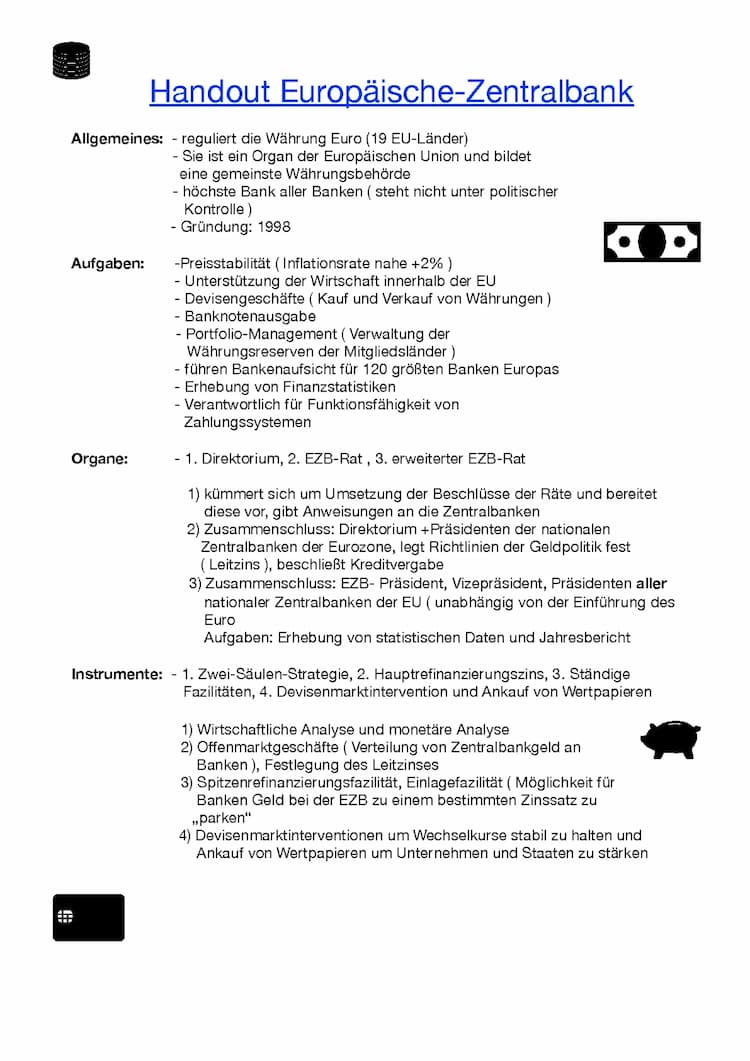 Know Handout EZB Europäische Zentral Bank thumbnail