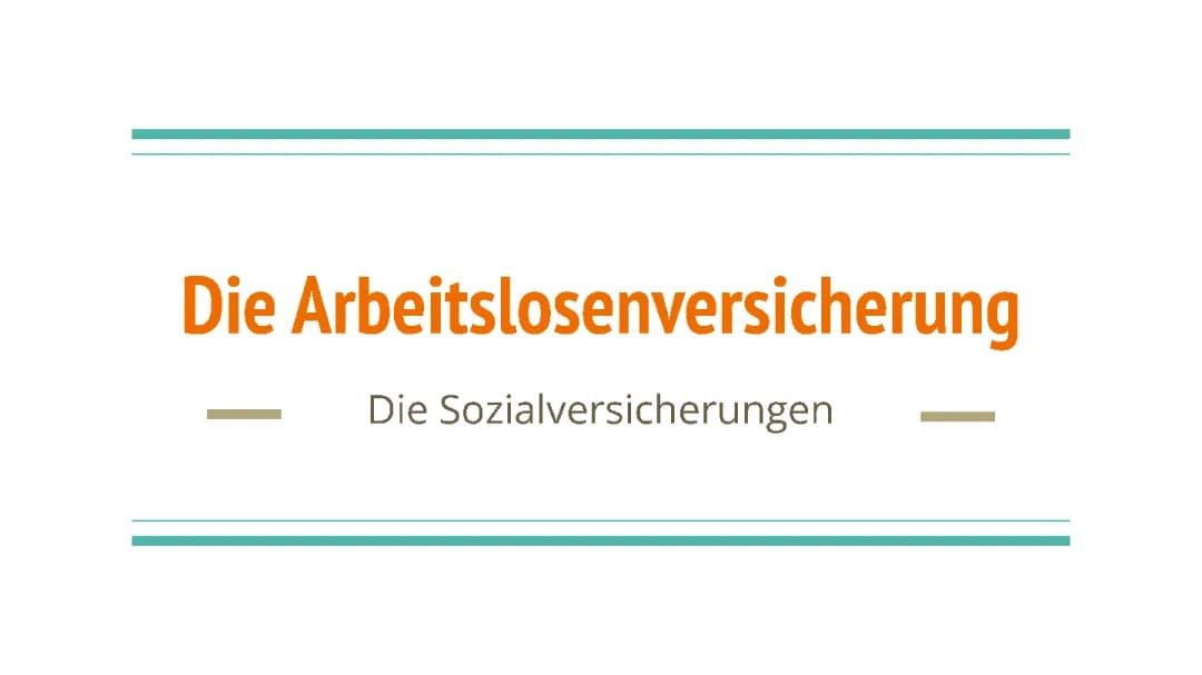 Die Arbeitslosenversicherung 