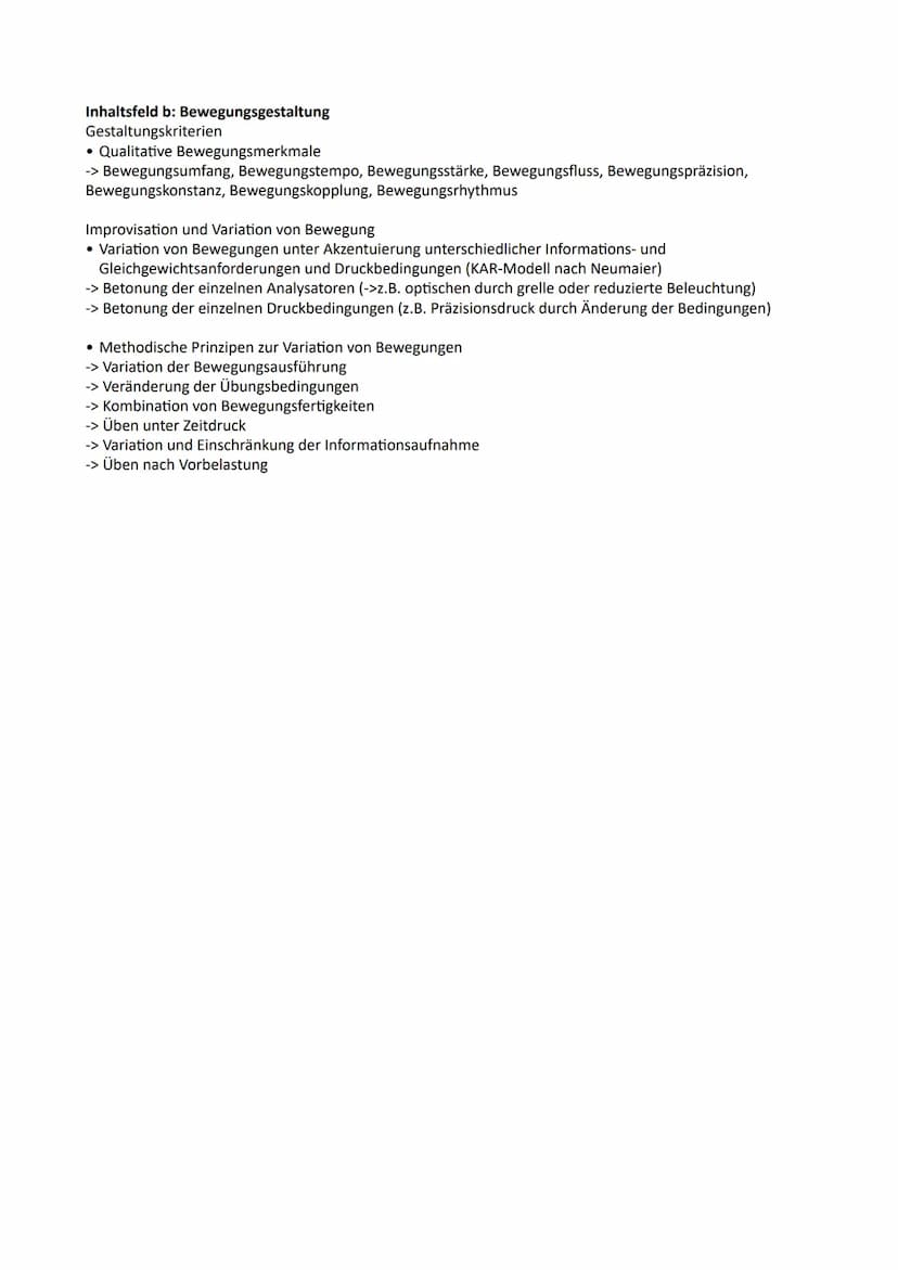 Sport Abitur NRW 2024
Inhaltsfeld a: Bewegungsstruktur und Bewegungslernen
Prinzipien und Konzepte des motorischen Lernens
Informationsaufna