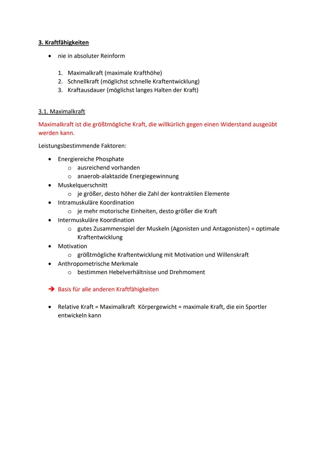 Kraft
1. Bedeutung der Kraft
Kraft im biologischen Sinne ist die Fähigkeit des Nerv-Muskelsystems, durch Muskeltätigkeit
Widerstände zu über