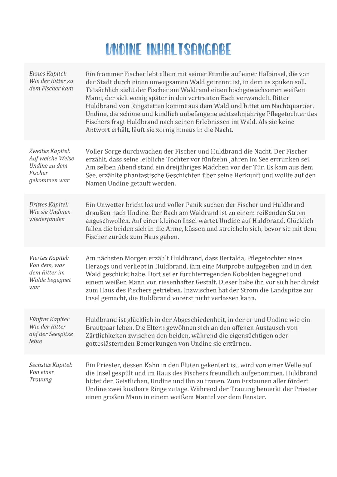 Undine: Zusammenfassung, Gedicht und Mythos leicht erklärt
