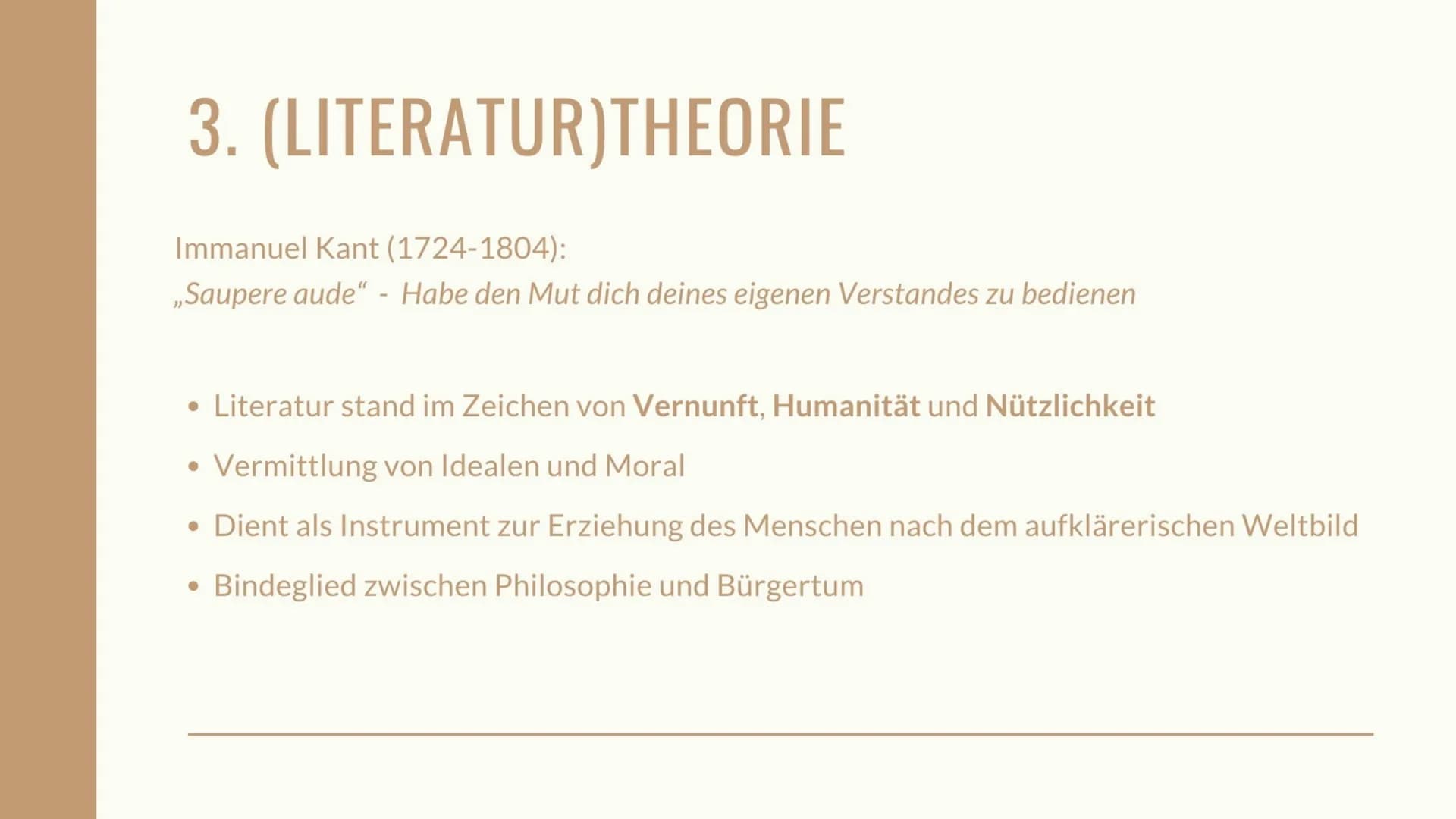 A
DIE LITERARISCHE
EPOCHE DER
AUFKLÄRUNG
Schuljahr
Referent: BEGRIFFSDEFINITION
• Begriff „Aufklärung": untrennbar mit der
●
Metaphorik des 