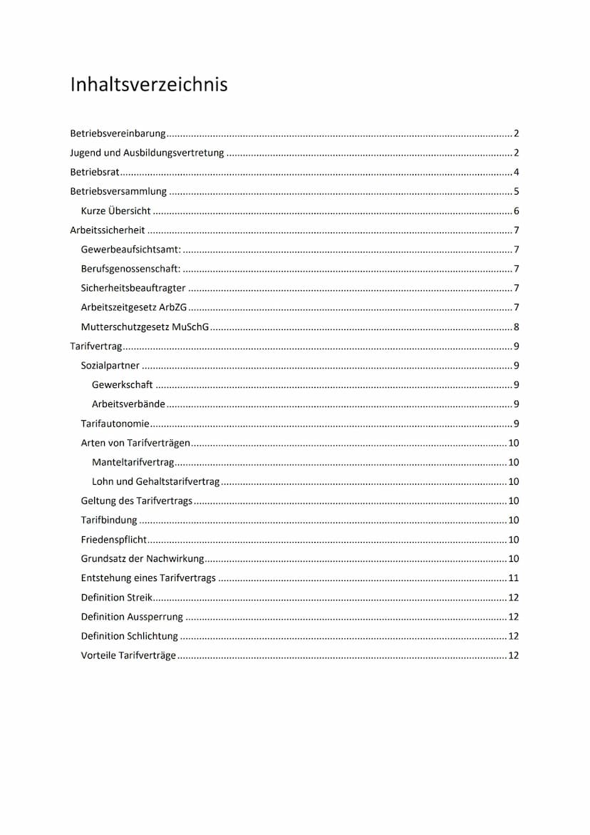SGW
Klausur 2
Böttcher, Maria-Isabele Inhaltsverzeichnis
Betriebsvereinbarung..
Jugend und Ausbildungsvertretung.
Betriebsrat.......
Betrieb