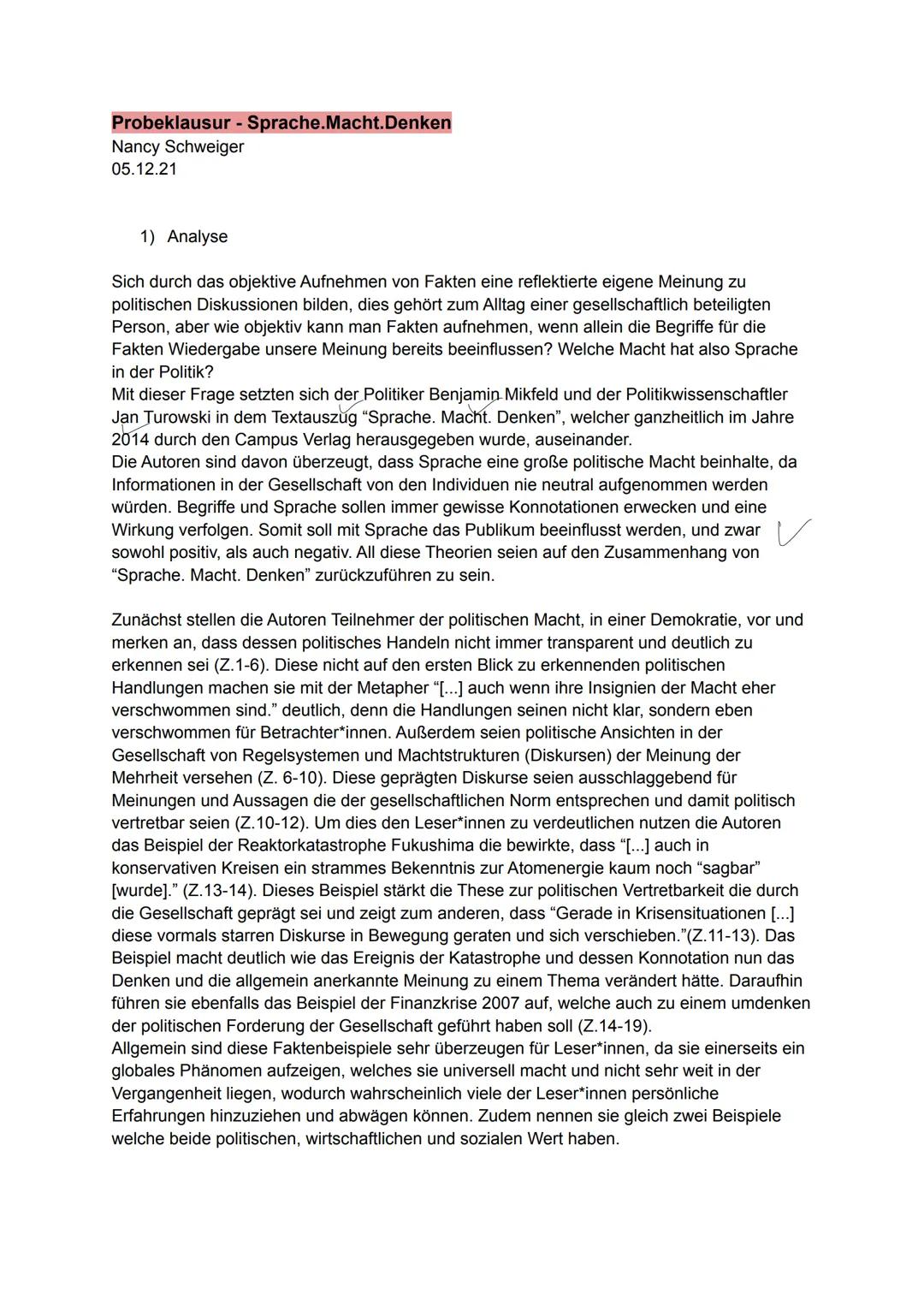 # Ablauf Sachtextanalyse

Einleitung:
Was wäre, wenn wir keine Sprache hätten, könnten wir dann denken oder ist das denken ohne unmöglich? D