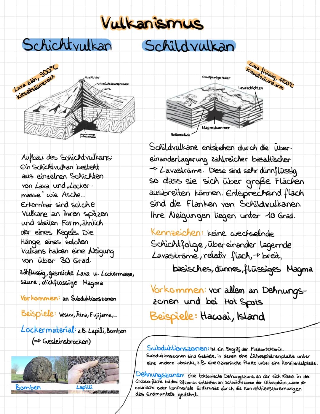Schicht vulkan
Lava zāh, 900°C
Kieselsäure reich
Hauptkrater
Vulkanismus
An
Aufbau des Schicht vulkans:
Ein Schichtvulkan besteht
aus einzel