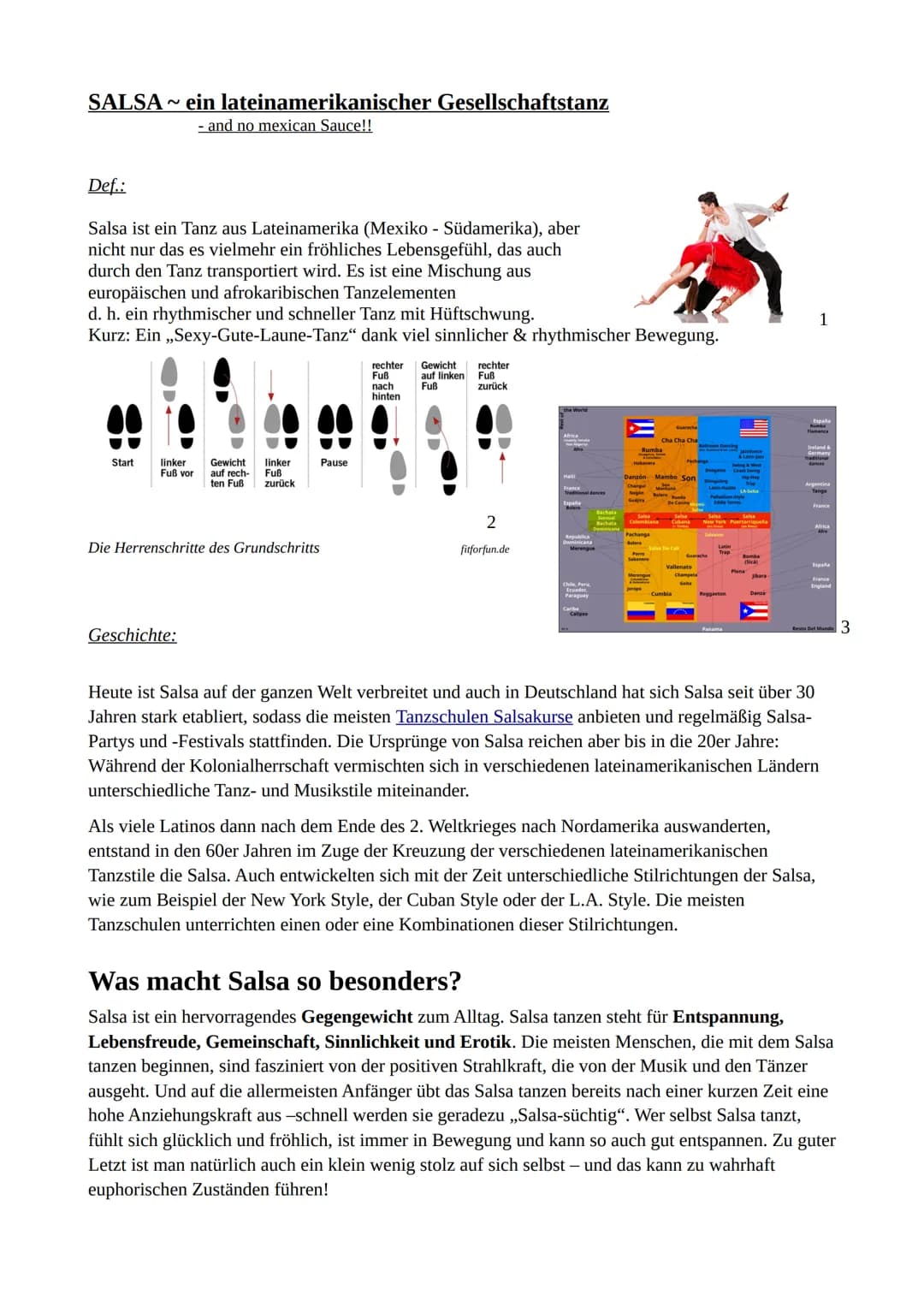 SALSA~ ein lateinamerikanischer Gesellschaftstanz
- and no mexican Sauce!!
Def.:
Salsa ist ein Tanz aus Lateinamerika (Mexiko - Südamerika),