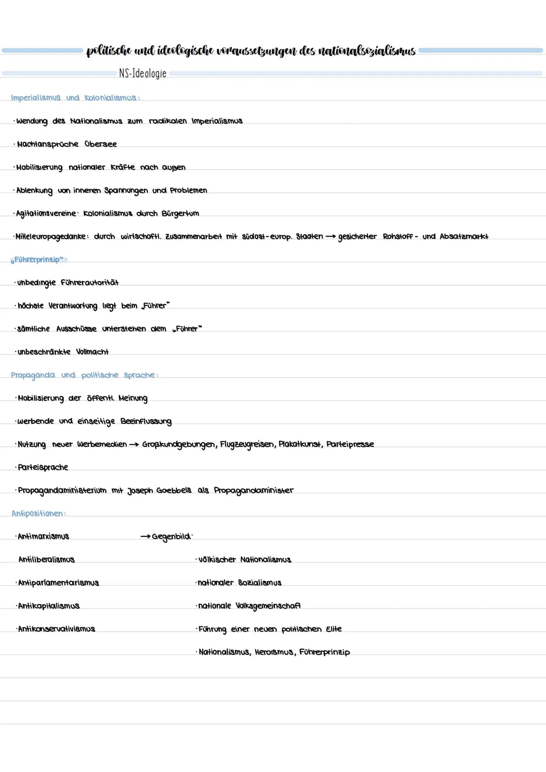 Rassismus und Sozialdarwinismus:
politische und ideologische voraussetzungen des nationalsozialismus
NS-Ideologie
· Rassentheorie und Sozial