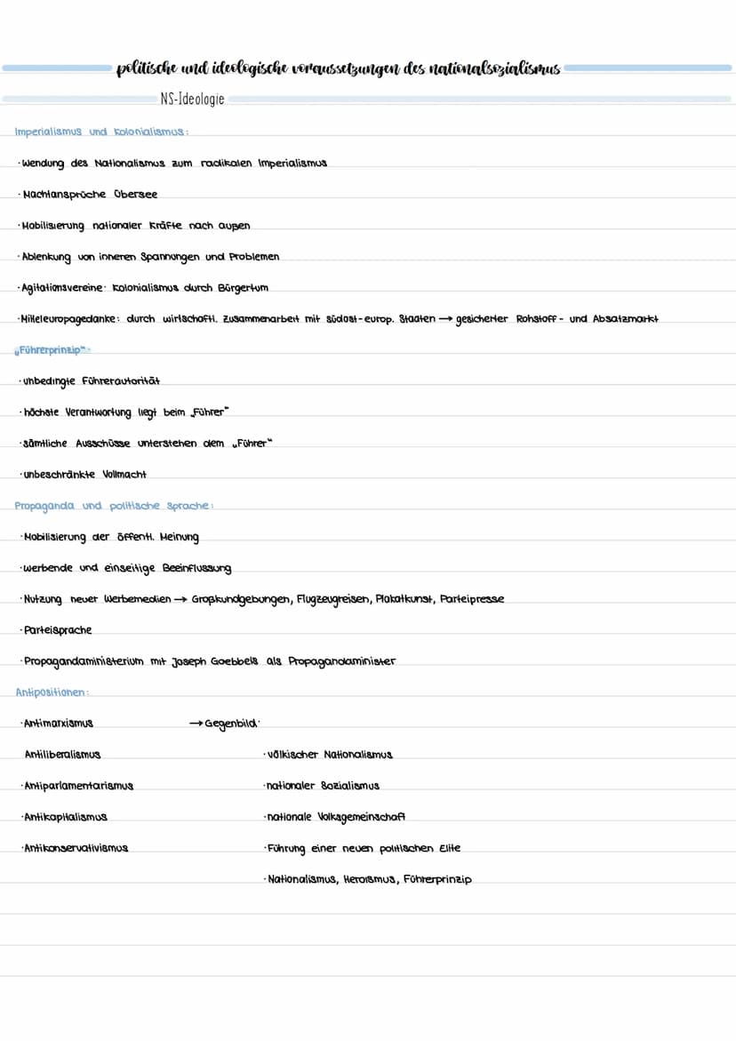 Rassismus und Sozialdarwinismus:
politische und ideologische voraussetzungen des nationalsozialismus
NS-Ideologie
· Rassentheorie und Sozial