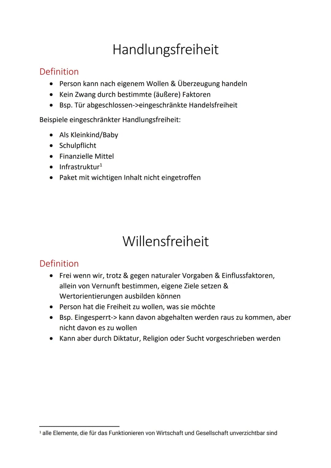 Definition
●
●
Handlungsfreiheit
Person kann nach eigenem Wollen & Überzeugung handeln
Kein Zwang durch bestimmte (äußere) Faktoren
Bsp. Tür