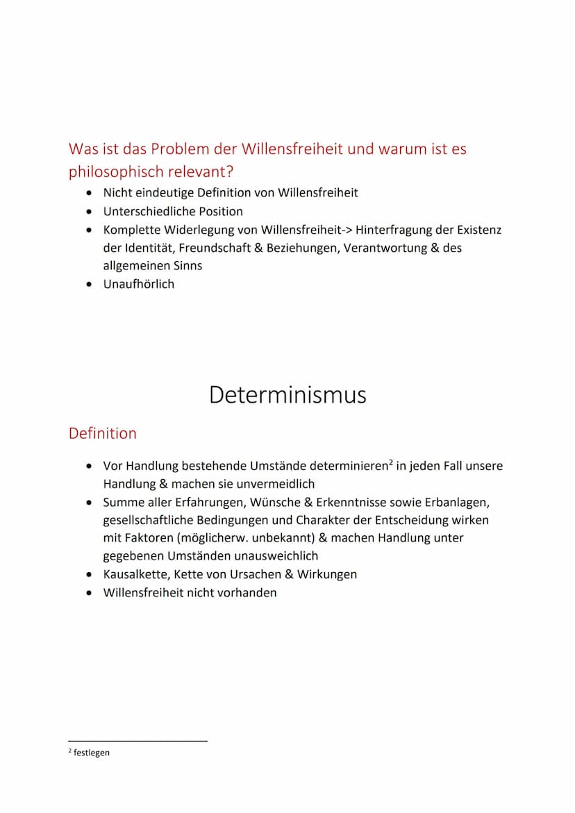 Definition
●
●
Handlungsfreiheit
Person kann nach eigenem Wollen & Überzeugung handeln
Kein Zwang durch bestimmte (äußere) Faktoren
Bsp. Tür