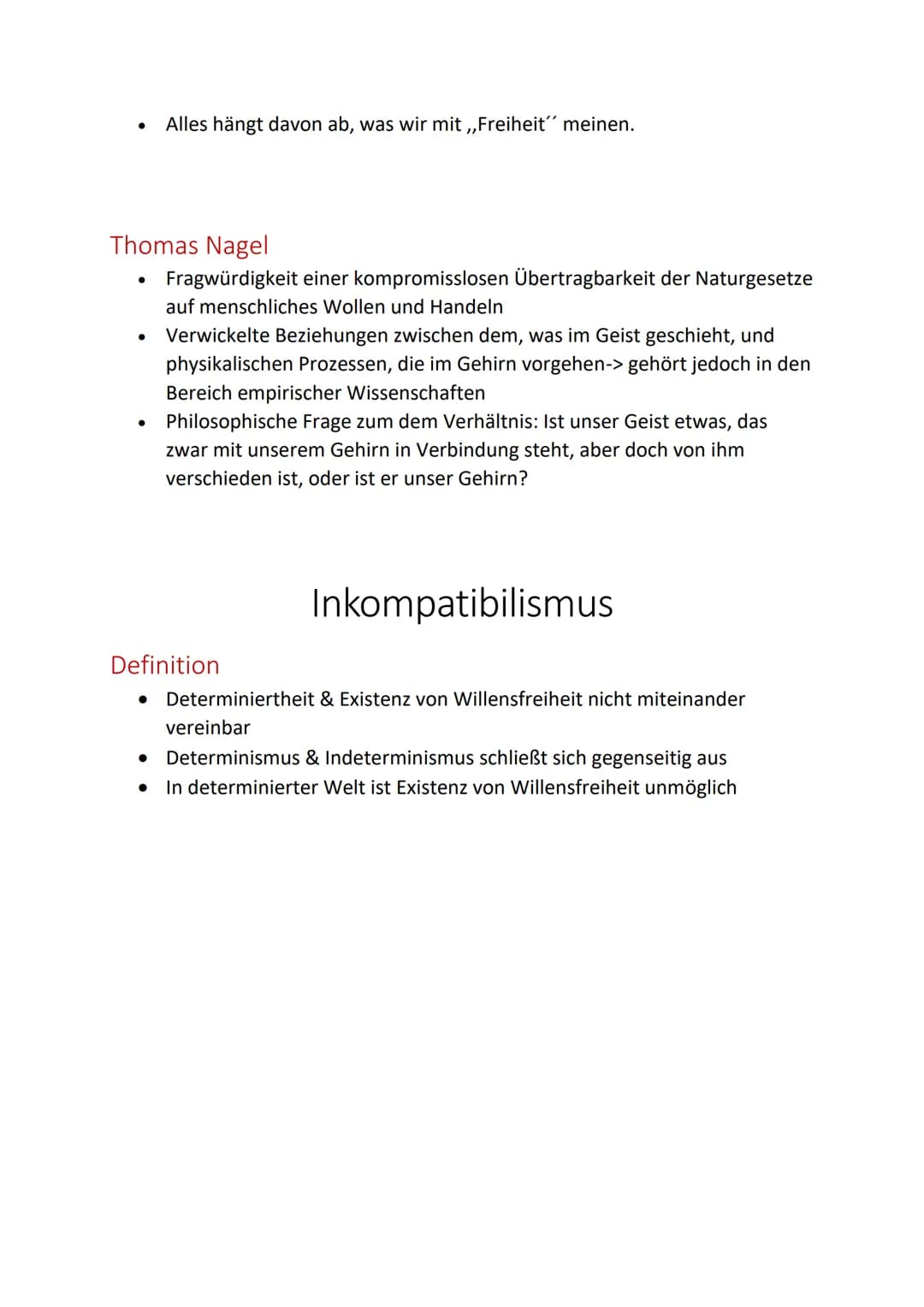 Definition
●
●
Handlungsfreiheit
Person kann nach eigenem Wollen & Überzeugung handeln
Kein Zwang durch bestimmte (äußere) Faktoren
Bsp. Tür