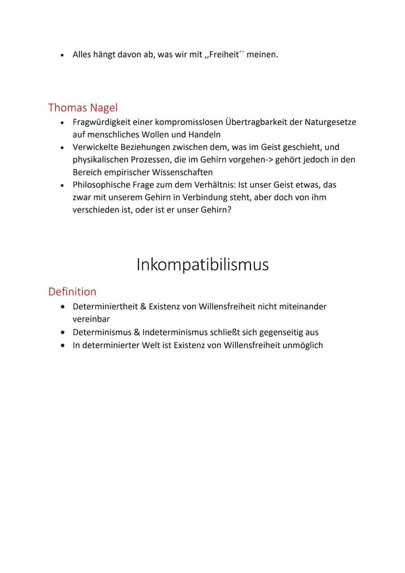 Definition
●
●
Handlungsfreiheit
Person kann nach eigenem Wollen & Überzeugung handeln
Kein Zwang durch bestimmte (äußere) Faktoren
Bsp. Tür