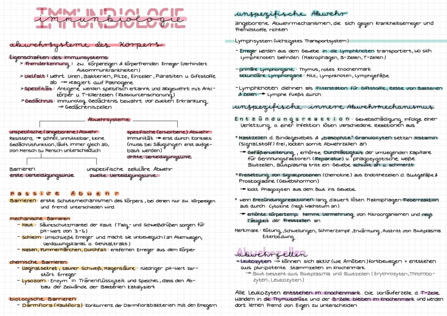TMM' DIALOCIR
immunbiolo
abwehrsysteme des Körpers
Eigenschaften des Immunsystems
Fremderkennung: zw. körpereigen & Körperfremden Erreger (v