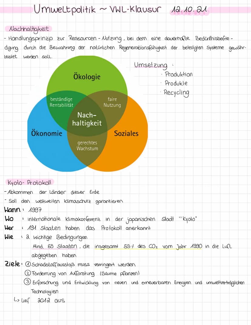 Umweltpolitik VWL-Klausur 12.10.21
Themen
Emissionen
Imissionen
· Internalisierung externer Kasten/Effekte
·Externe Erträge /-kasten
Prinzip