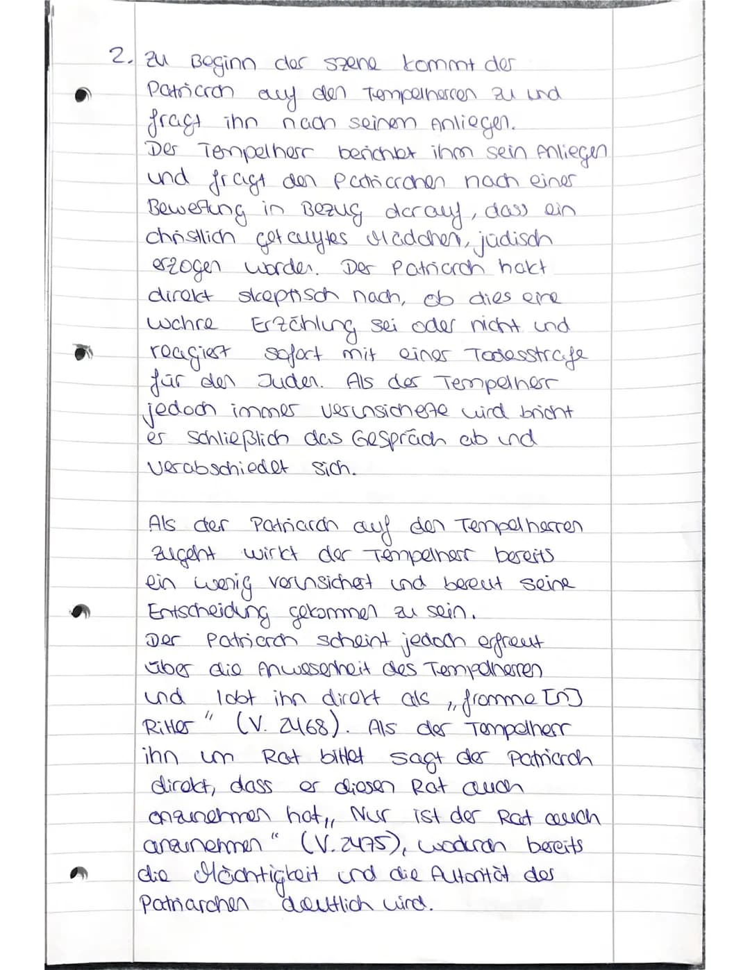 TO
1.
Dramenszene analysieren:
4. Aufzug, 2. Auftritt (V. 2454-2566)
Das Drama, Nathan der Weise",
welches
von Gotthold Ephraim Lessing vegl