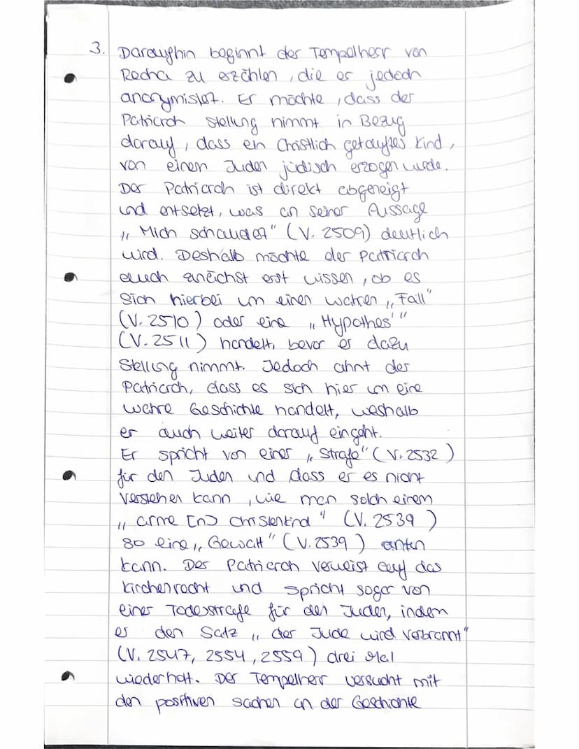 TO
1.
Dramenszene analysieren:
4. Aufzug, 2. Auftritt (V. 2454-2566)
Das Drama, Nathan der Weise",
welches
von Gotthold Ephraim Lessing vegl