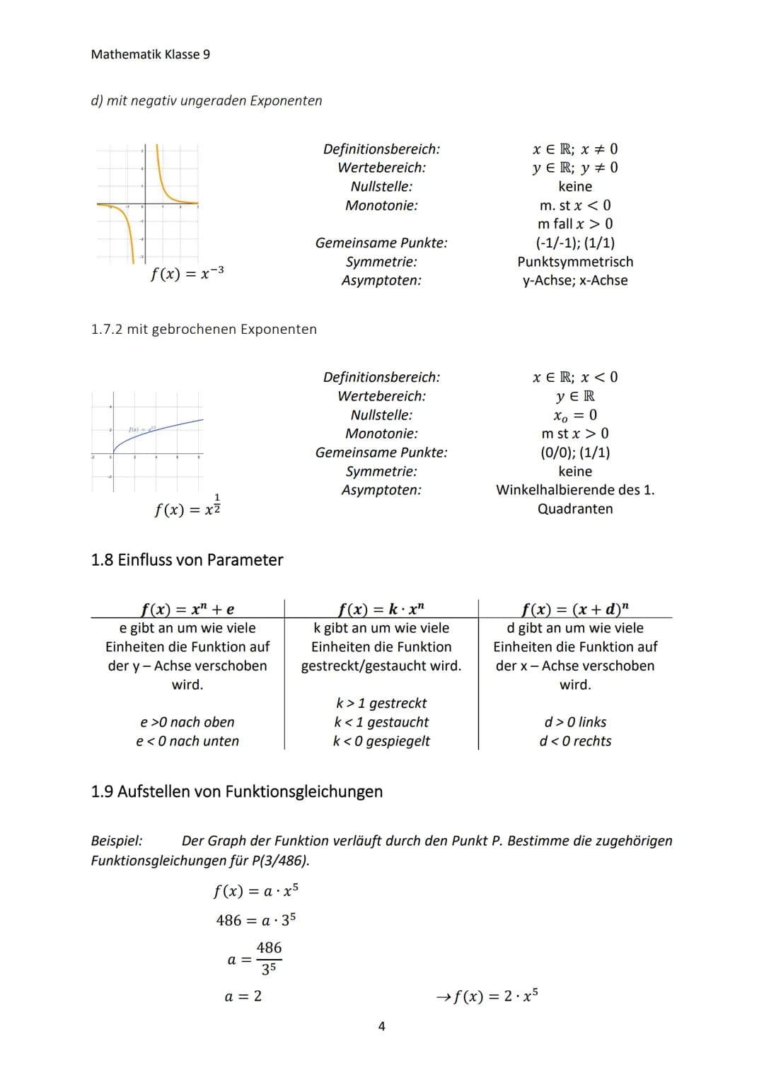 Mathematik Klasse 9
1. POTENZIEREN, RADIZIEREN UND POTENZGESETZTE
1.1 Wiederholung der Grundlagen
Wichtig!
Beispiel:
Wichtig!
Beispiel:
Beac