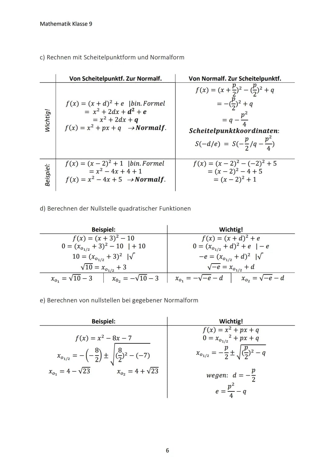 Mathematik Klasse 9
1. POTENZIEREN, RADIZIEREN UND POTENZGESETZTE
1.1 Wiederholung der Grundlagen
Wichtig!
Beispiel:
Wichtig!
Beispiel:
Beac