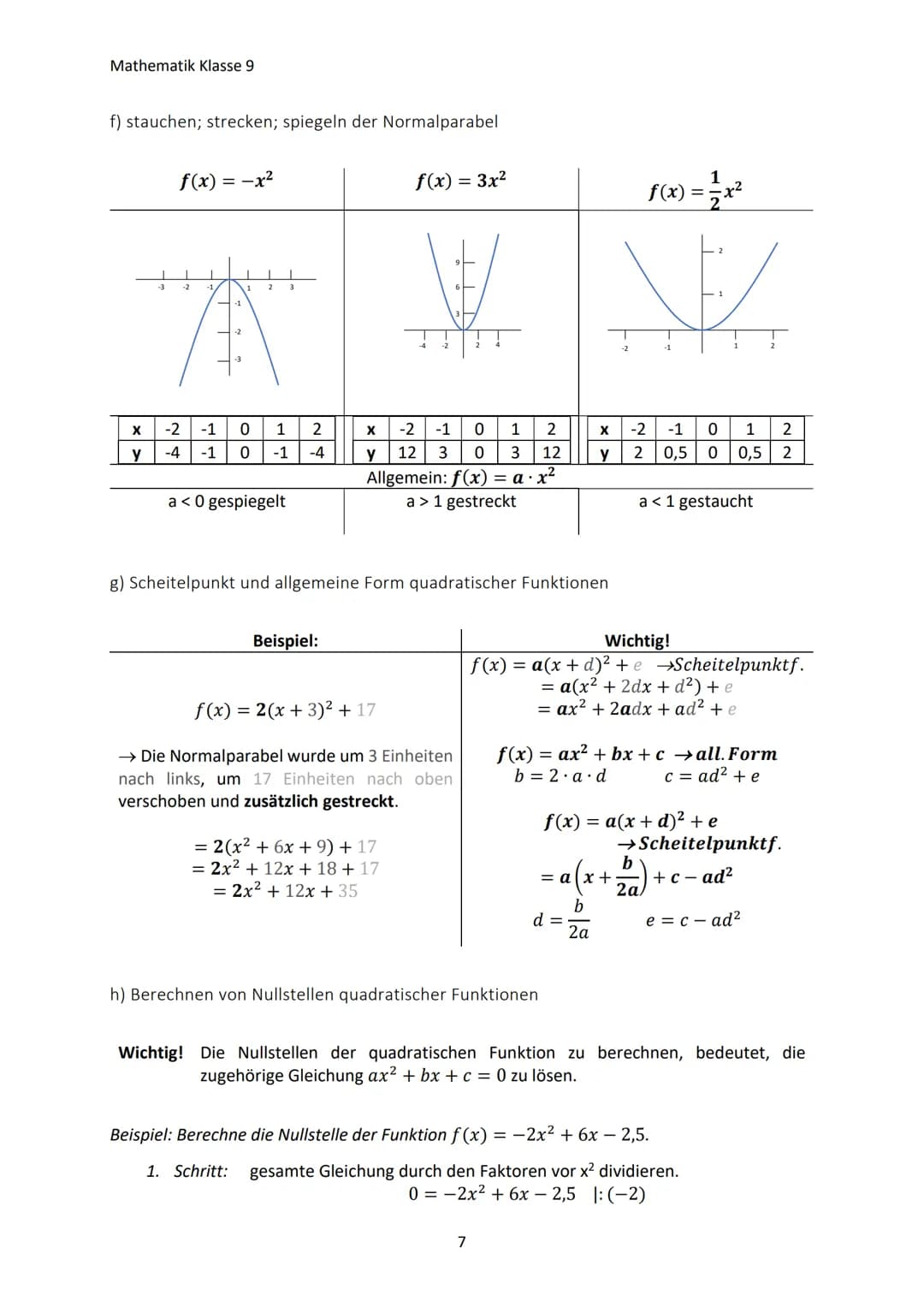 Mathematik Klasse 9
1. POTENZIEREN, RADIZIEREN UND POTENZGESETZTE
1.1 Wiederholung der Grundlagen
Wichtig!
Beispiel:
Wichtig!
Beispiel:
Beac